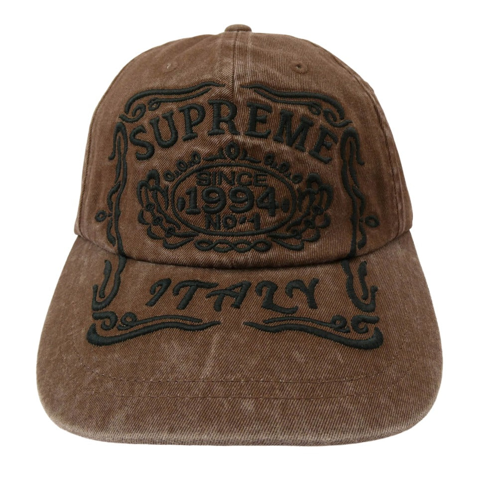 Supreme シュプリーム 25AW Italy 6-Panel ロゴ刺繍 6パネル キャップ 帽子 ブラウン系【新古品】【未使用】【中古】