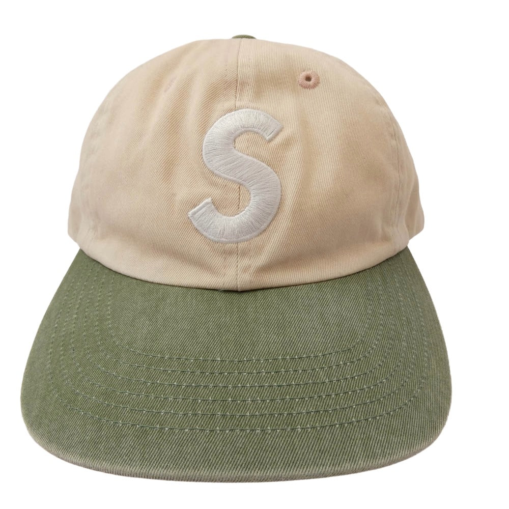Supreme シュプリーム 25AW Pigment Coated 2-Tone S Logo 6-Panel Cap ピグメントコーテッド ツートーン Sロゴ刺繍 6パネル デニムキャップ 帽子 ピンク グリーン系 ベビーピンク系 ONE SIZE(58cm)【新古品】【未使用】【中古】