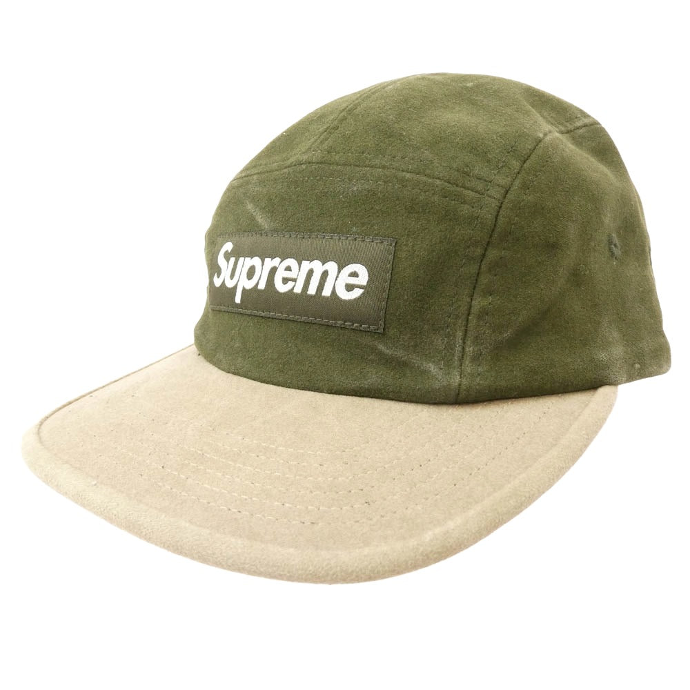 Supreme シュプリーム 25AW 2-Tone Moleskin Camp Cap ツートン モールスキン キャンプキャップ 帽子 モスグリーン系 ベージュ系 ONE SIZE(58cm)【新古品】【未使用】【中古】