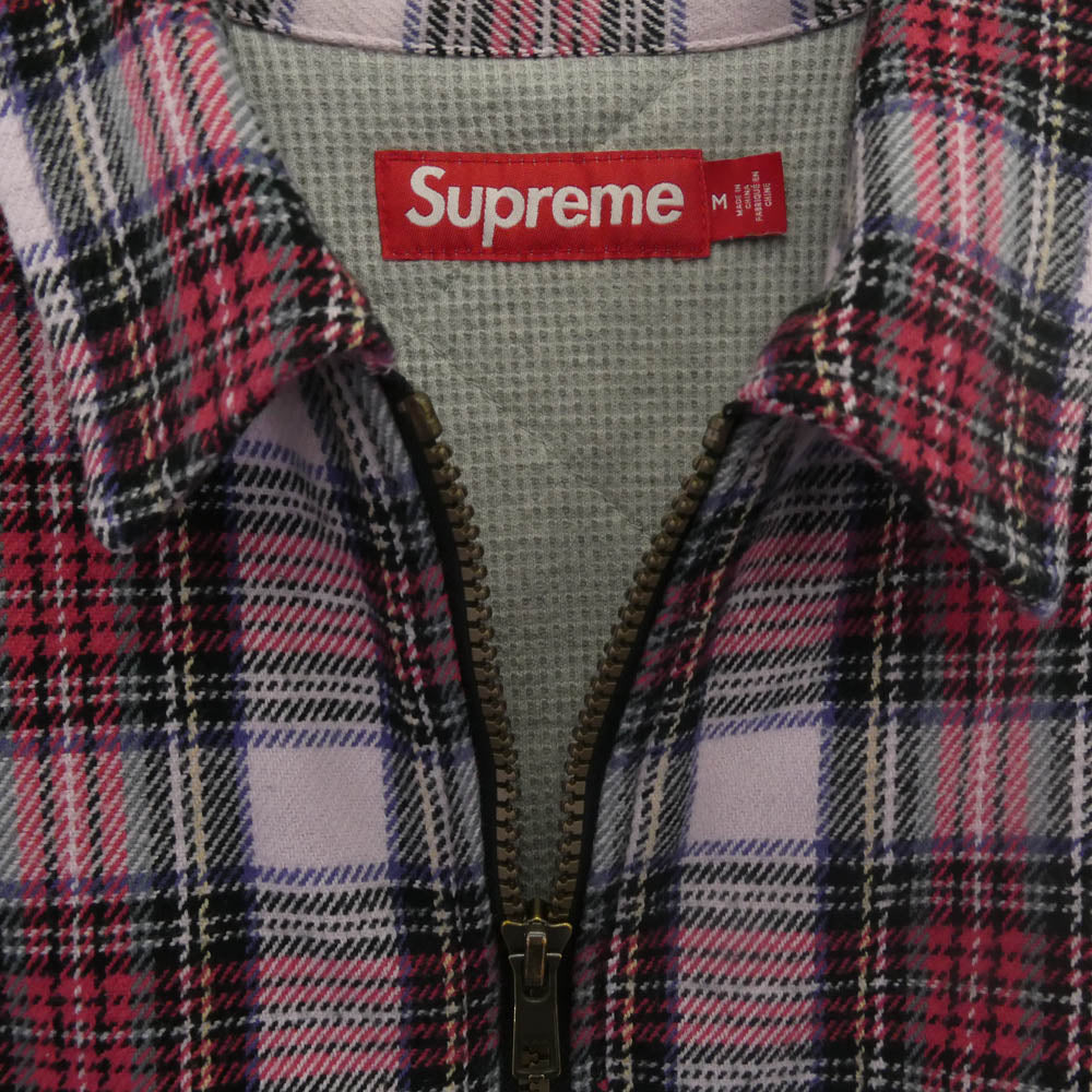 Supreme シュプリーム 25AW Thermal Lined Zip Up Flannel Shirt サーマル ラインド ジップ アップ フランネル シャツジャケット レッド系 M【極上美品】【中古】