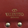 VALENTINO ヴァレンティノ ロックスタッズ レザー コインケース カードケース パスケース 小銭入れ レッド系【中古】