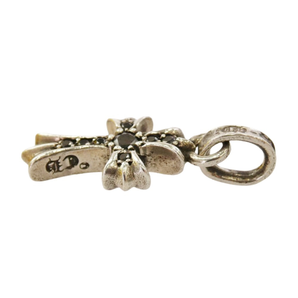 CHROME HEARTS クロムハーツ（原本無） CRS BBYFAT P BLKDIA ベイビーファットクロス パヴェブラックダイヤ ペンダントトップ シルバー系【中古】