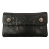 CHROME HEARTS クロムハーツ（原本無） WAVE CROSS PATCH ウェーブ ダガージップ クロスパッチ レザー ウォレット ブラック系【中古】