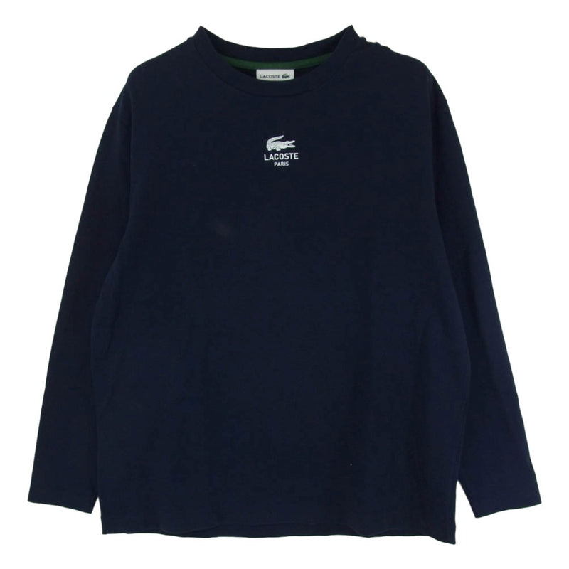 LACOSTE ラコステ PARIS ロゴ ヘビー オンス 長袖 Tシャツ ネイビー ネイビー系 M【中古】