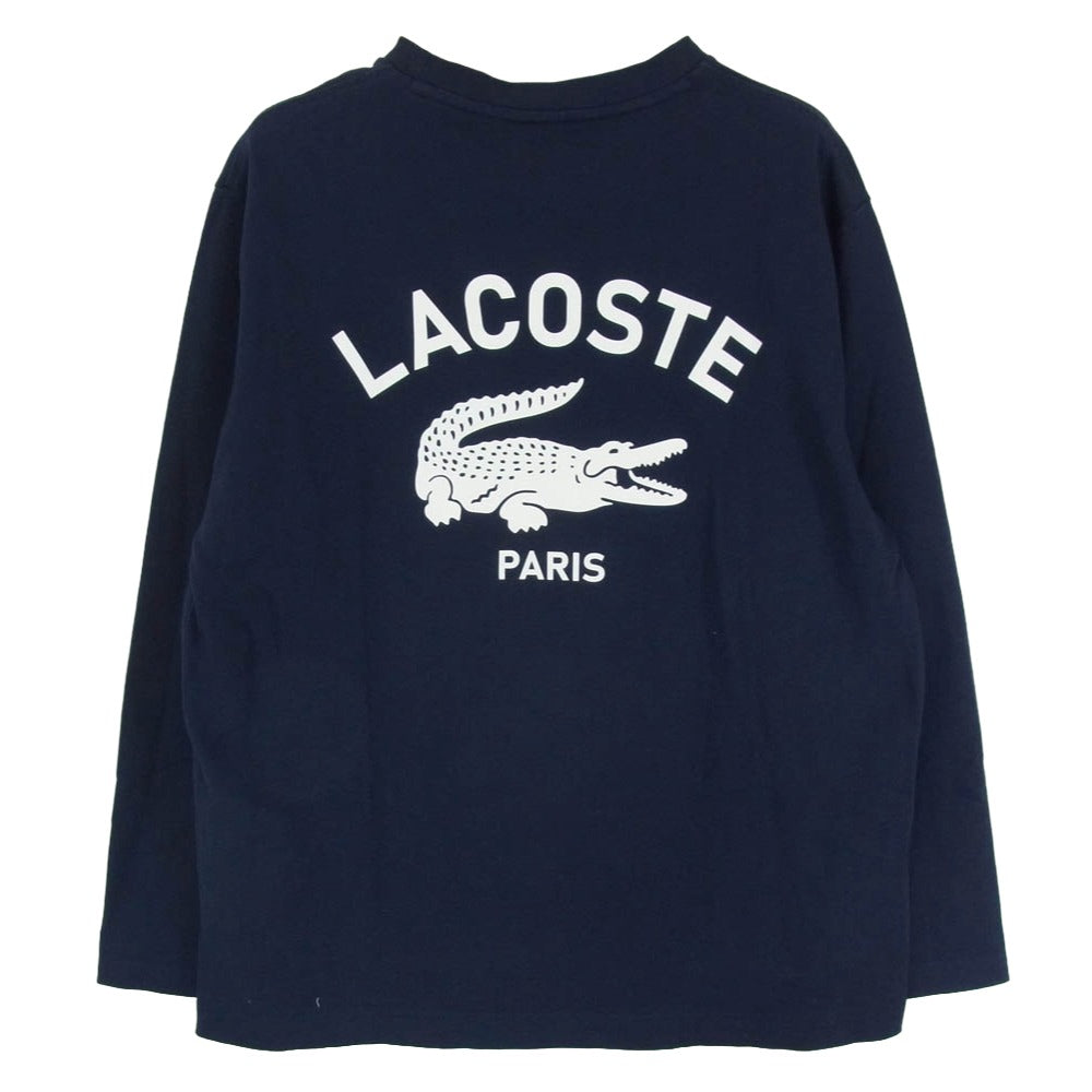 LACOSTE ラコステ PARIS ロゴ ヘビー オンス 長袖 Tシャツ ネイビー ネイビー系 M【中古】