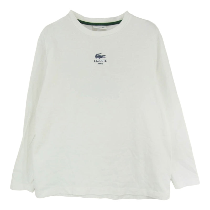 LACOSTE ラコステ PARIS ロゴ ヘビー オンス 長袖 Tシャツ ホワイト ホワイト系 M【中古】