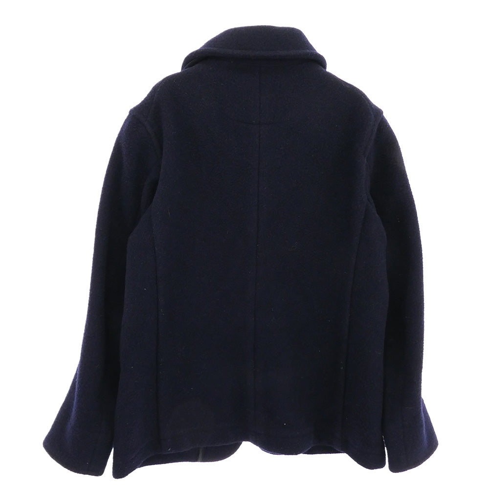 Danton ダントン 丸襟ウール モッサ ジャケット コート ネイビー系 38【中古】