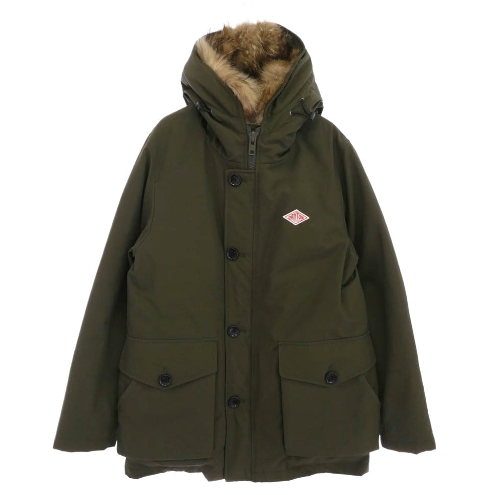 Danton ダントン JD-8535 DOWN PARKA JACKET ファー付き ダウン コート ジャケット モスグリーン系 38【中古】