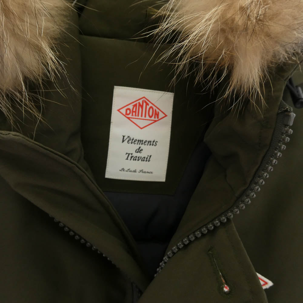 Danton ダントン JD-8535 DOWN PARKA JACKET ファー付き ダウン コート ジャケット モスグリーン系 38【中古】
