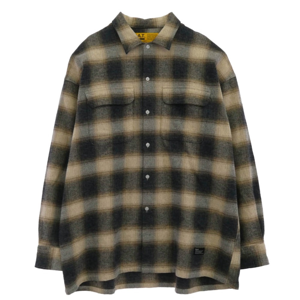 FAT エフエーティー F32410-SH02-AB オンブレチェック ネルシャツ 長袖シャツ ベージュ系 FAT【中古】