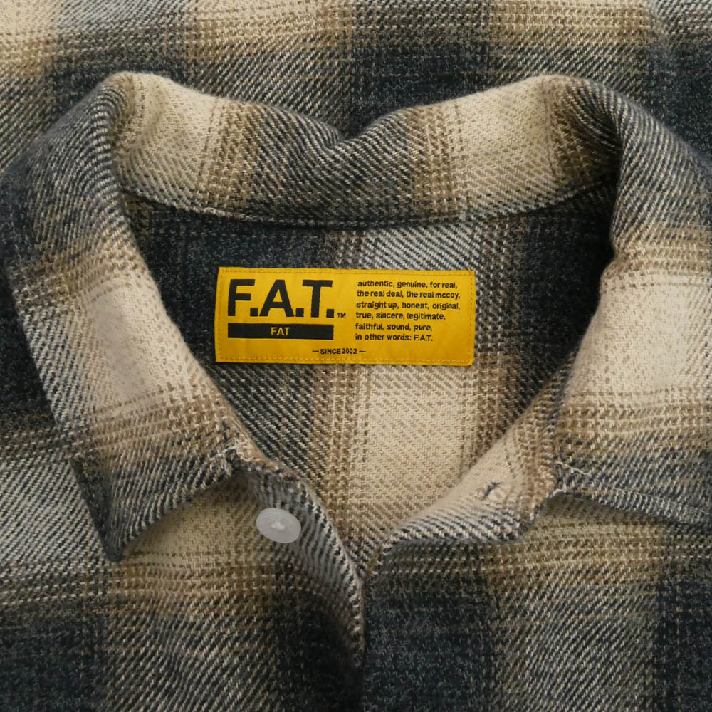 FAT エフエーティー F32410-SH02-AB オンブレチェック ネルシャツ 長袖シャツ ベージュ系 FAT【中古】