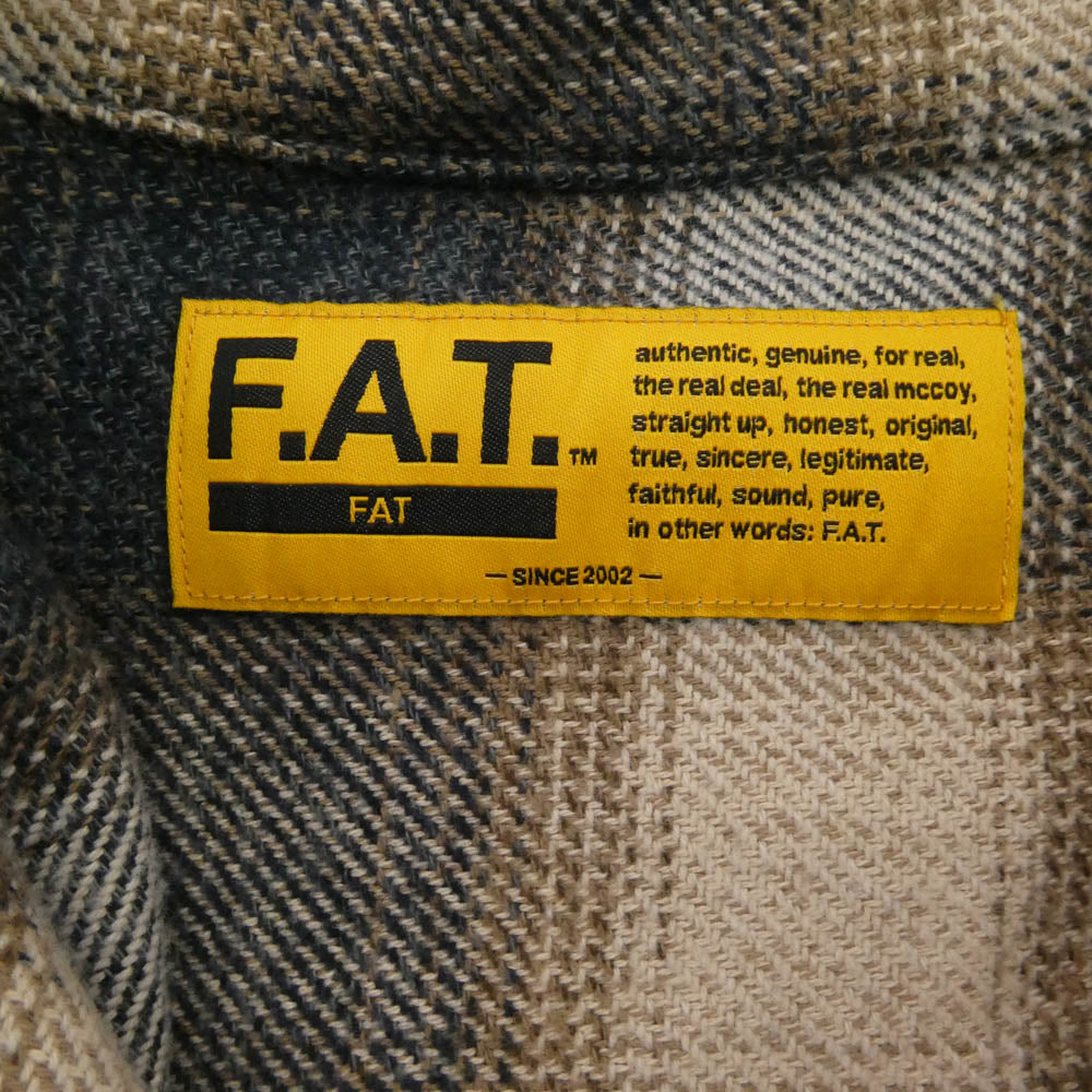 FAT エフエーティー F32410-SH02-AB オンブレチェック ネルシャツ 長袖シャツ ベージュ系 FAT【中古】
