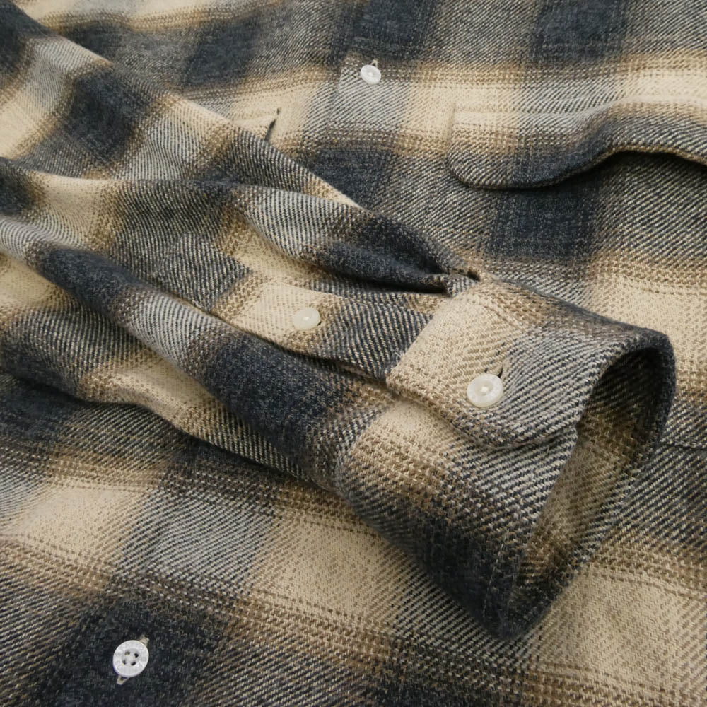 FAT エフエーティー F32410-SH02-AB オンブレチェック ネルシャツ 長袖シャツ ベージュ系 FAT【中古】