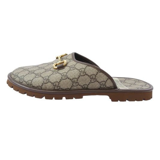 GUCCI グッチ 655571 GGスプリーム ホースビット ホースビット ミュール ブラウン系 10【中古】