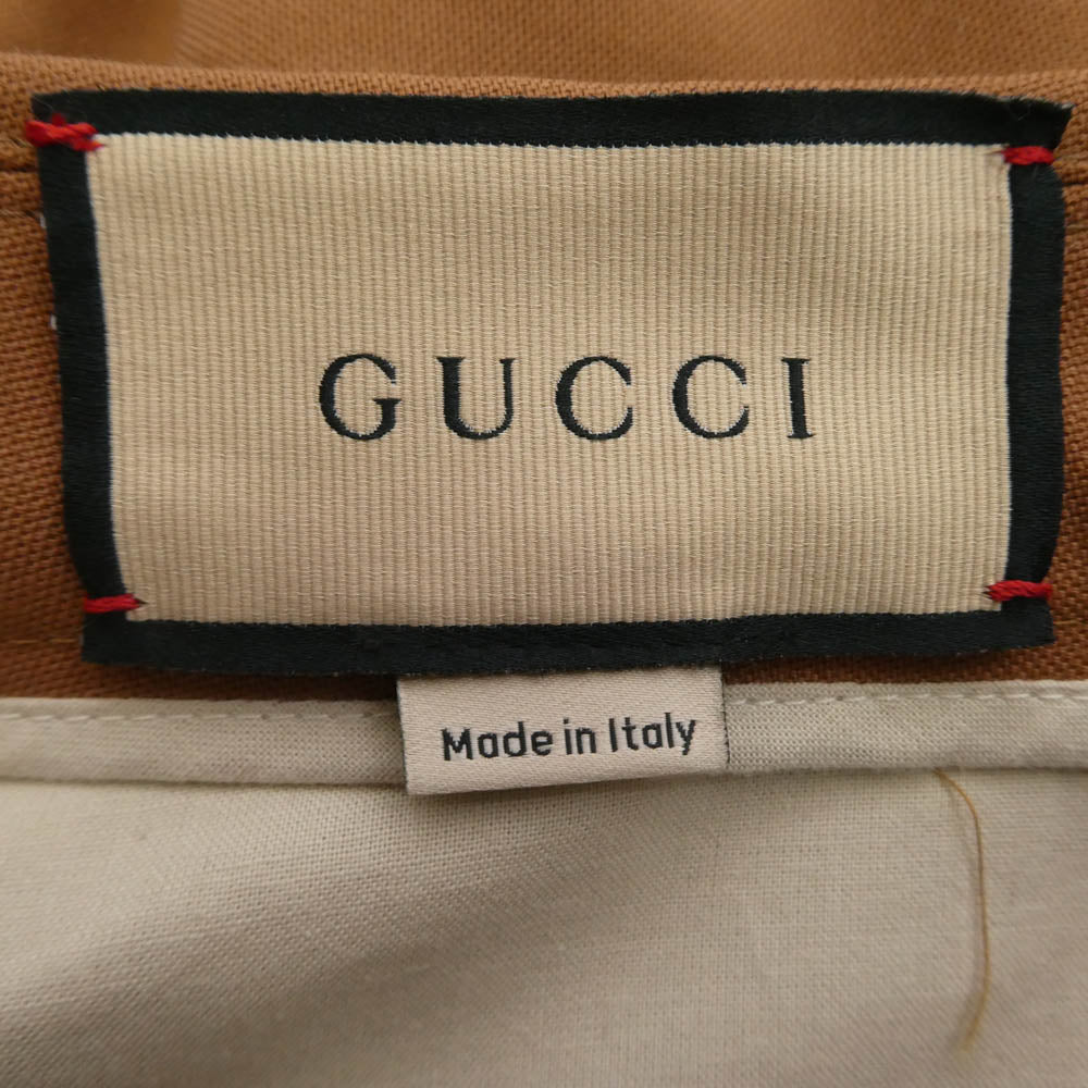 GUCCI グッチ 625988 ZAE1N ポリエステル スラックスパンツ ブラウン系 44【中古】