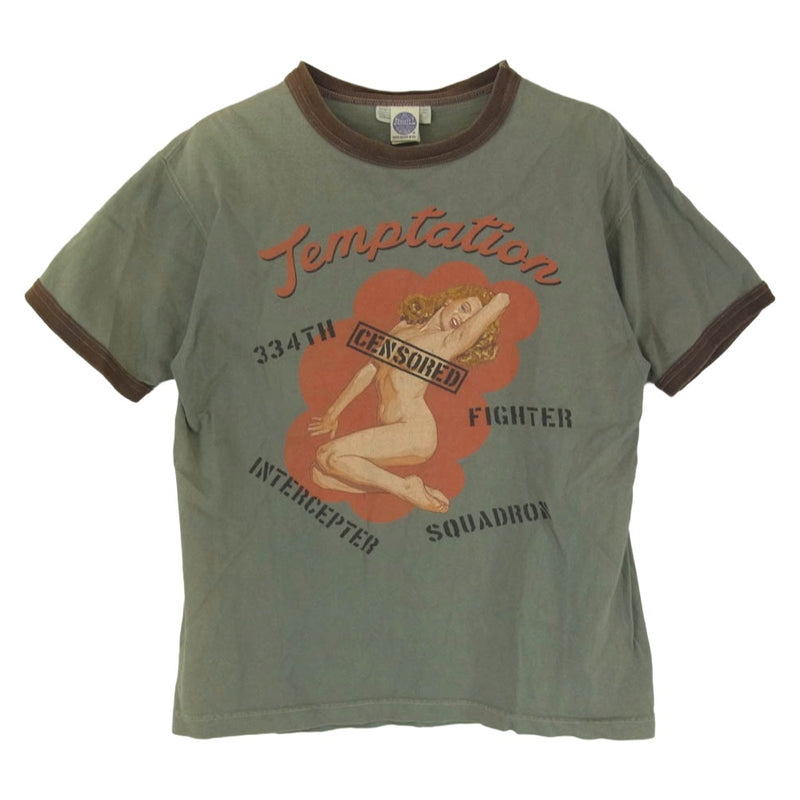 TOY'S McCOY トイズマッコイ TMC2112 MARILYN MONROE TEE Temptation マリリンモンロー プリント Tシャツ 半袖カットソー カーキ系 M【中古】