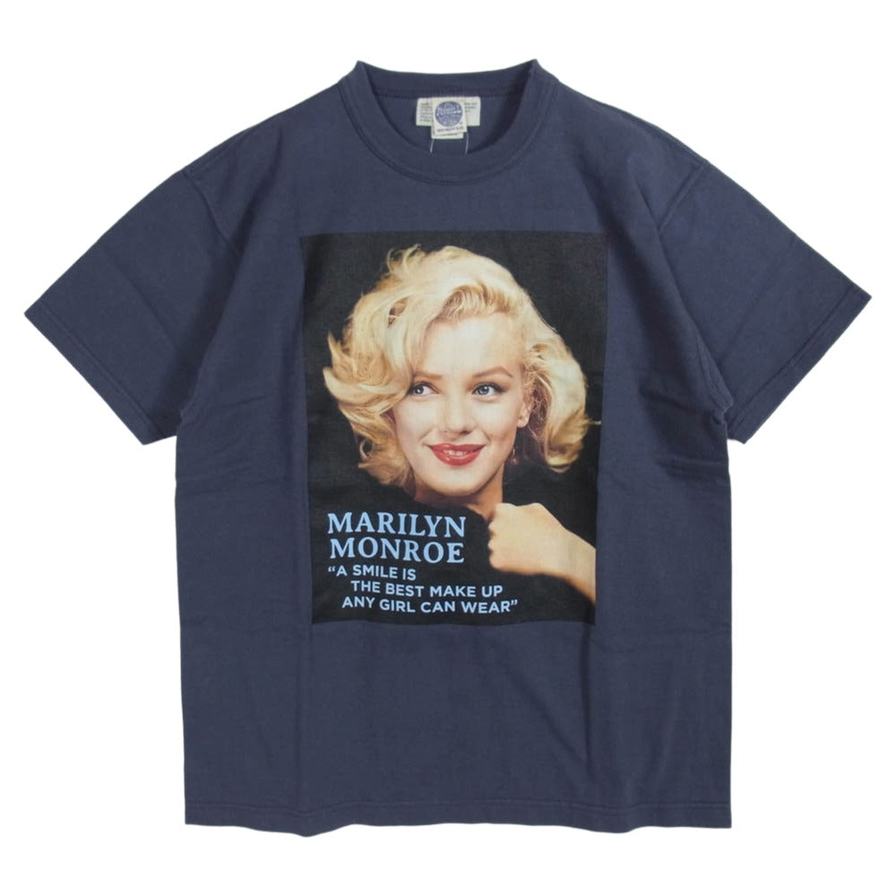 TOY'S McCOY トイズマッコイ TMC2313 M.MONROE TEE A SMILS IS THE BEST MAKE UP マリリンモンロー プリント Tシャツ 半袖カットソー ダークネイビー系 M【中古】