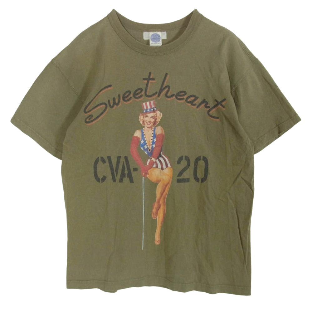 TOY'S McCOY トイズマッコイ TMC2210 MARILYN MONROE Sweetheart マリリンモンロー プリント Tシャツ 半袖カットソー カーキ系 M【中古】