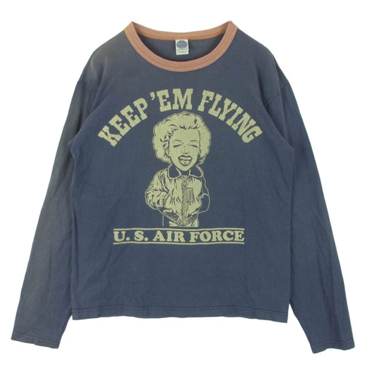 TOY'S McCOY トイズマッコイ TMC2252 MARILYN MONROE KEEP 'EM FLYING マリリンモンロー プリント 長袖 カットソー ネイビー系 M【中古】