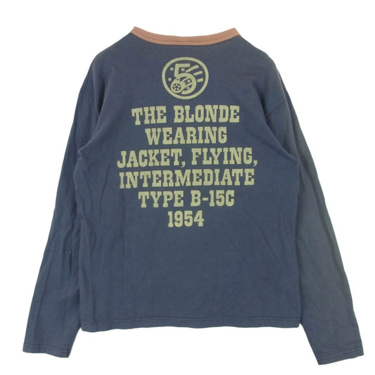 TOY'S McCOY トイズマッコイ TMC2252 MARILYN MONROE KEEP 'EM FLYING マリリンモンロー プリント 長袖 カットソー ネイビー系 M【中古】