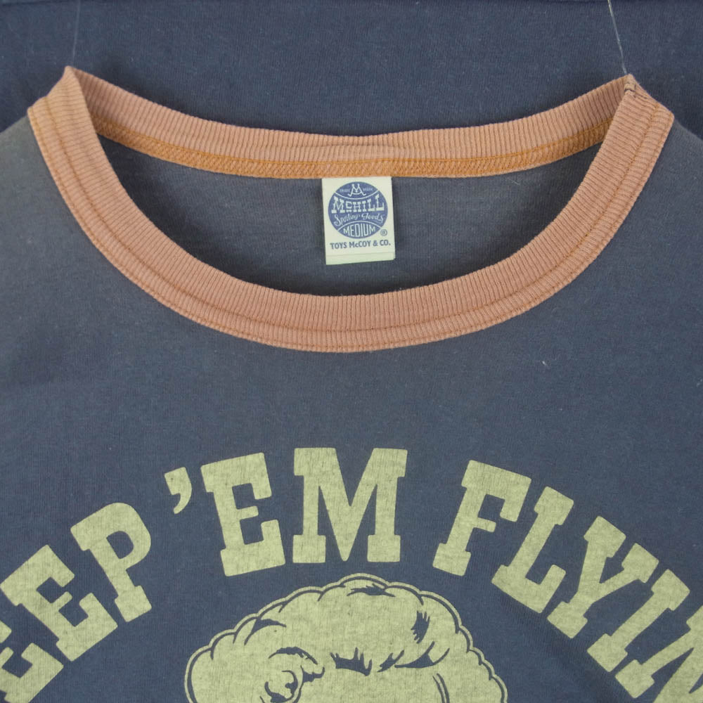 TOY'S McCOY トイズマッコイ TMC2252 MARILYN MONROE KEEP 'EM FLYING マリリンモンロー プリント 長袖 カットソー ネイビー系 M【中古】