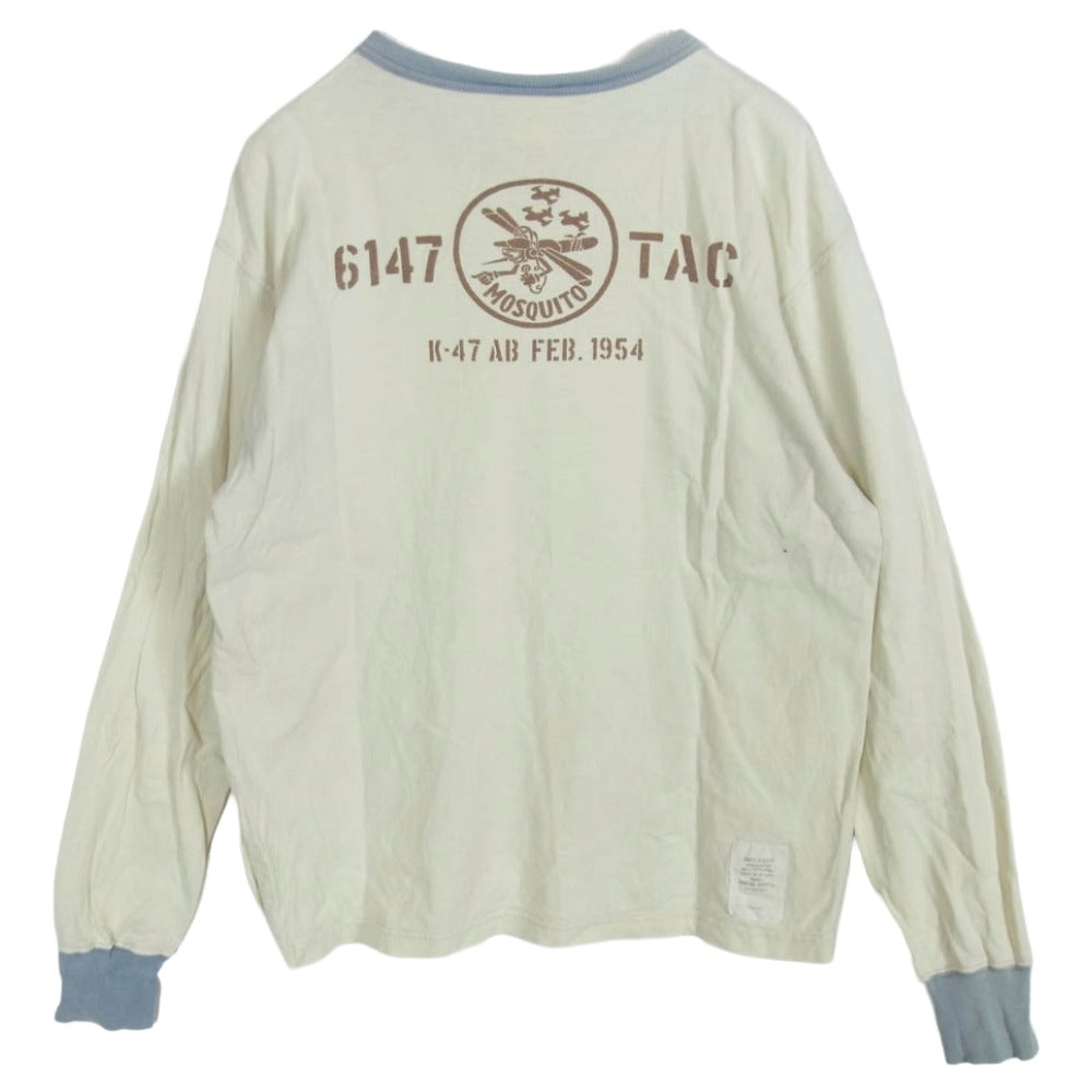 TOY'S McCOY トイズマッコイ TMC1851 MARILYN MONROE USO Tour マリリンモンロー プリント 長袖カットソー アイボリー ベージュ系 M【中古】