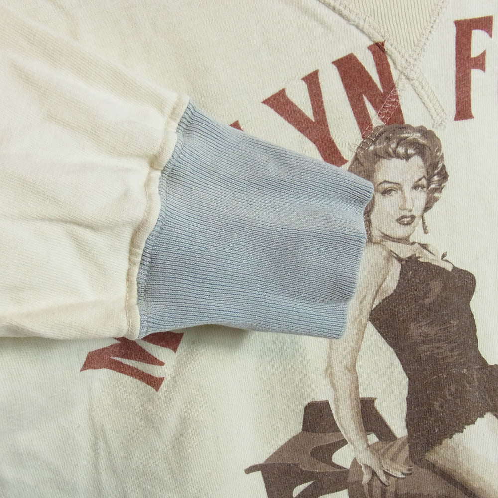 TOY'S McCOY トイズマッコイ TMC1851 MARILYN MONROE USO Tour マリリンモンロー プリント 長袖カットソー アイボリー ベージュ系 M【中古】