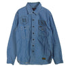 TOY'S McCOY トイズマッコイ TMS1903 CHAMBRAY SHIRT MARILYN MONROE MISS TORPEDO マリリンモンロー プリント シャンブレー 長袖シャツ ブルー系 14【中古】