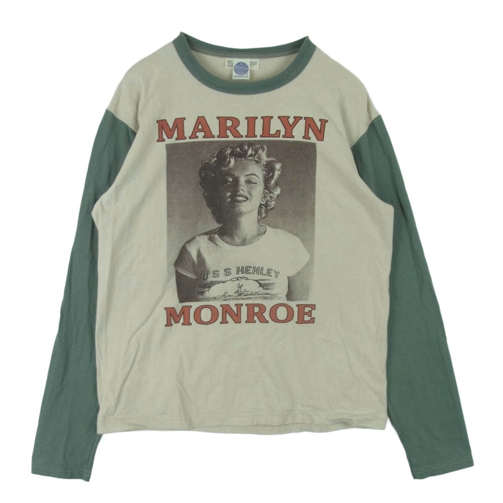 TOY'S McCOY トイズマッコイ TMC2356 MARILYN MONROE U.S.S.HENLEY マリリンモンロー プリント 長袖 カットソー ベージュ系 グリーン系 M【中古】