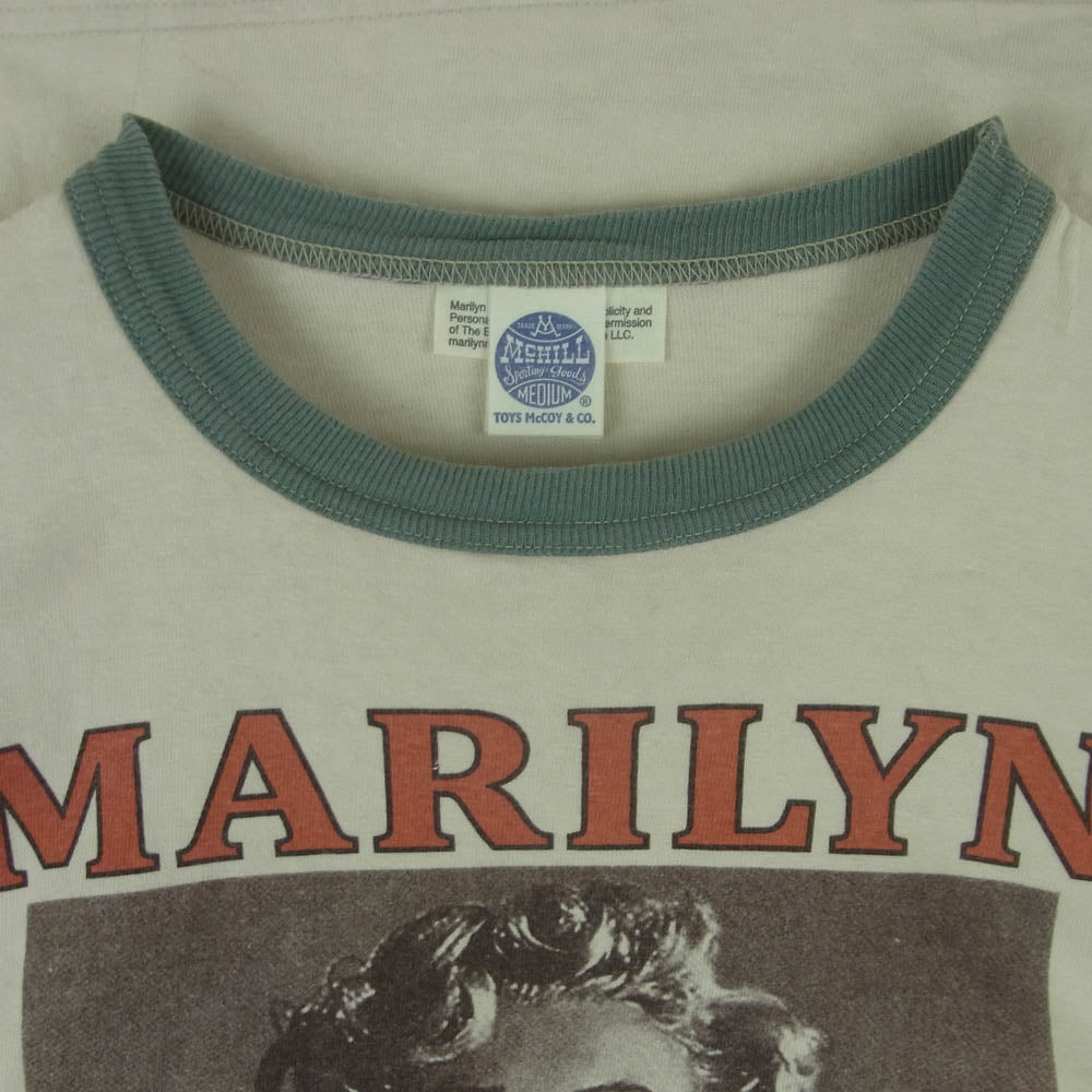 TOY'S McCOY トイズマッコイ TMC2356 MARILYN MONROE U.S.S.HENLEY マリリンモンロー プリント 長袖 カットソー ベージュ系 グリーン系 M【中古】