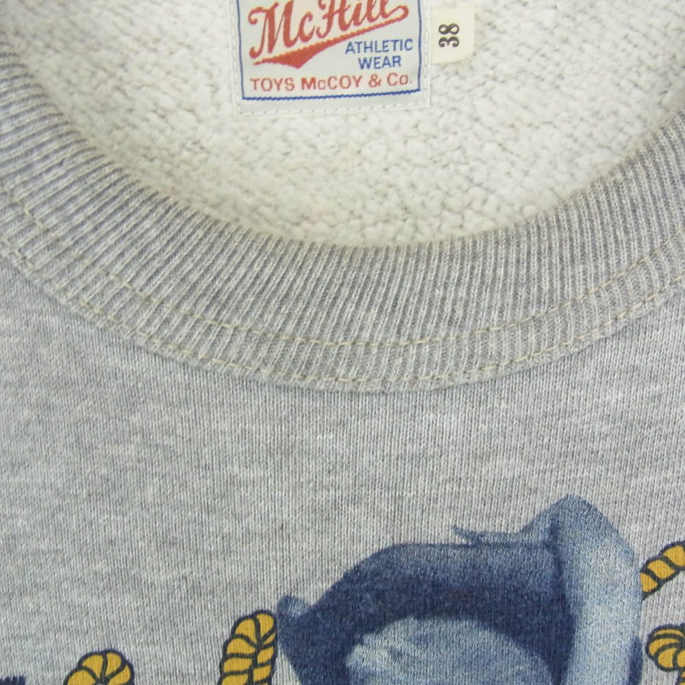 TOY'S McCOY トイズマッコイ TMC1952 FLAT SEAMER SWEAT SHIRT MARILYN MONROE WILD HORSES マリリン・モンロー プリント スウェット トレーナー グレー グレー系 38【中古】