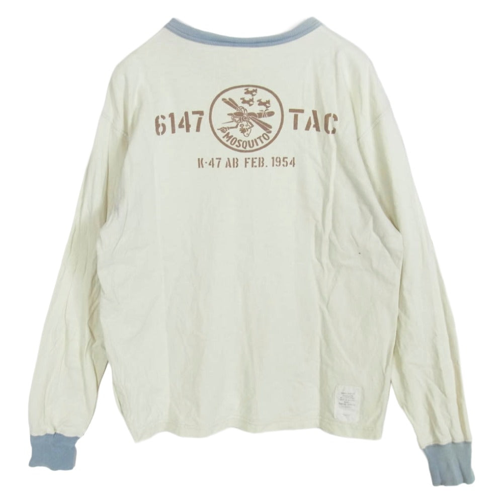TOY'S McCOY トイズマッコイ MILITARY LONG SLEEVE TEE M.MONROE U.S.S.BENNINGTON マリリンモンロー プリント 長袖カットソー ベージュ系 M【中古】
