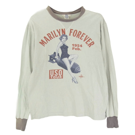 TOY'S McCOY トイズマッコイ TMC1851 MARILYN MONROE USO Tour マリリンモンロー プリント 長袖カットソー ブルー ライトグリーン系 M【中古】