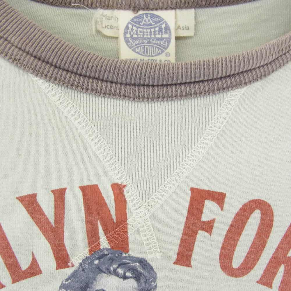 TOY'S McCOY トイズマッコイ TMC1851 MARILYN MONROE USO Tour マリリンモンロー プリント 長袖カットソー ブルー ライトグリーン系 M【中古】