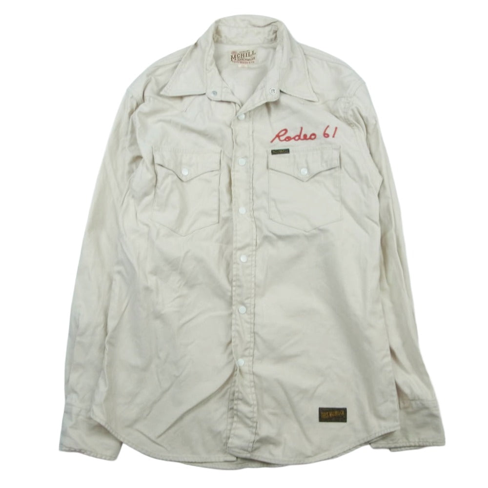 TOY'S McCOY トイズマッコイ TMS1907 SATIN WESTERN SHIRTMARILYN MONROE WILD HORSES マリリン・モンロー プリント ウエスタンシャツ ベージュ系 15【中古】