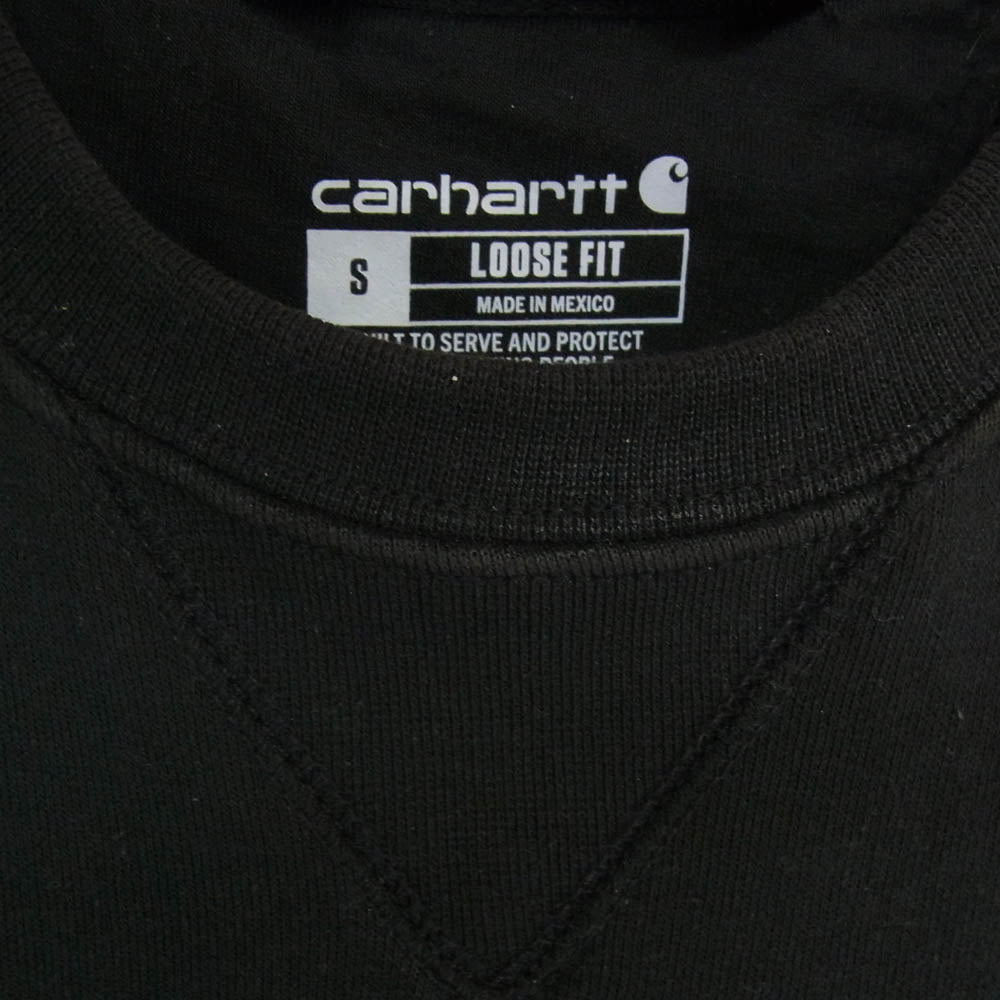 Carhartt カーハート K124 MIDWEIGHT CREWNECK SWEATSHIRT クルー スウェット ブラック系 S【中古】