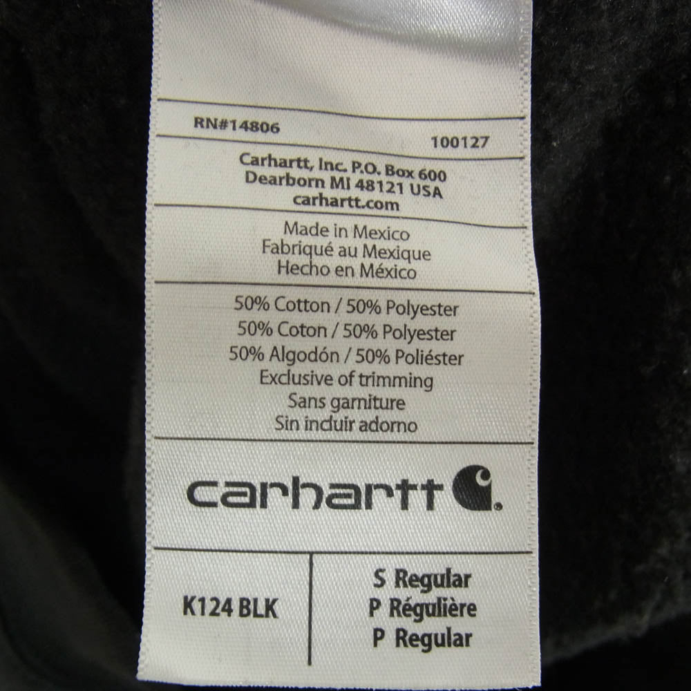 Carhartt カーハート K124 MIDWEIGHT CREWNECK SWEATSHIRT クルー スウェット ブラック系 S【中古】