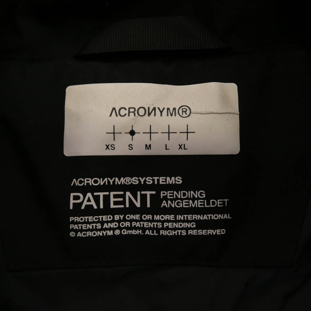 ACRONYM アクロニウム 21AW J68-PL 2L GORE-TEX INFINIUM WINDSTOPPER ゴアテックス インフィニウム 中綿 ジャケット ブラック系 S【中古】