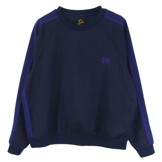 Needles ニードルス 23aw NS245 TRACK CREW NECK SHIRT トラック クルーネック シャツ スウェット ネイビー系 M【中古】