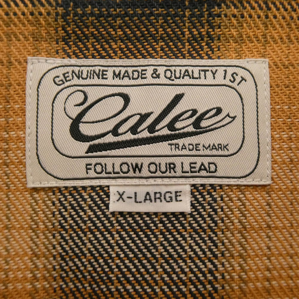 CALEE キャリー CL-25AW031 OMBRE CHECK WESTERN L/S SH オンブレーチェックウエスタン 長袖シャツ オレンジ系 XL【美品】【中古】