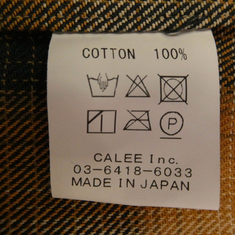 CALEE キャリー CL-25AW031 OMBRE CHECK WESTERN L/S SH オンブレーチェックウエスタン 長袖シャツ オレンジ系 XL【美品】【中古】