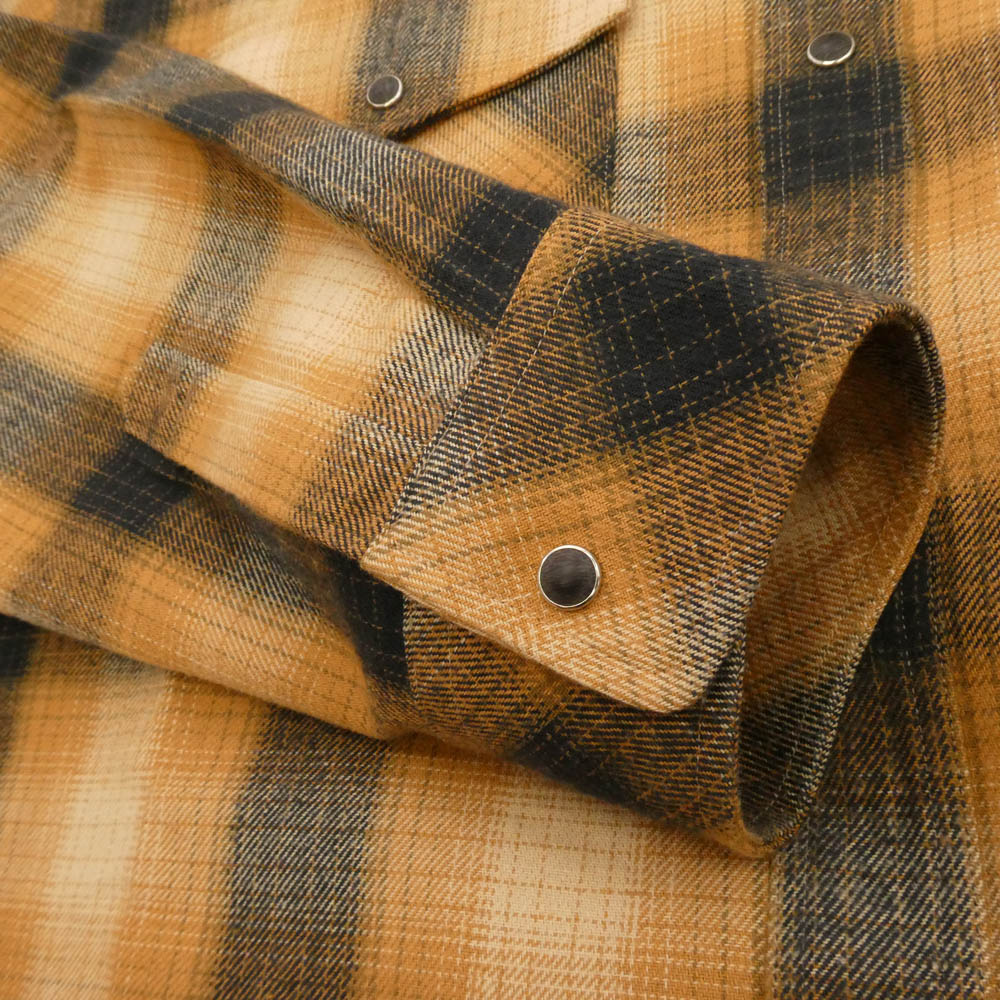 CALEE キャリー CL-25AW031 OMBRE CHECK WESTERN L/S SH オンブレーチェックウエスタン 長袖シャツ オレンジ系 XL【美品】【中古】
