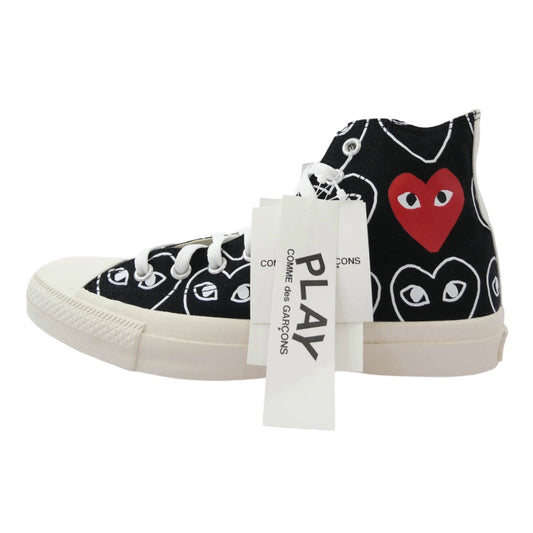 PLAY COMME des GARCONS プレイコムデギャルソン 1CL704 × Converse コンバース Chuck Taylor Hi Black チャックテイラー ハイカットスニーカー ブラック系 26cm【新古品】【未使用】【中古】