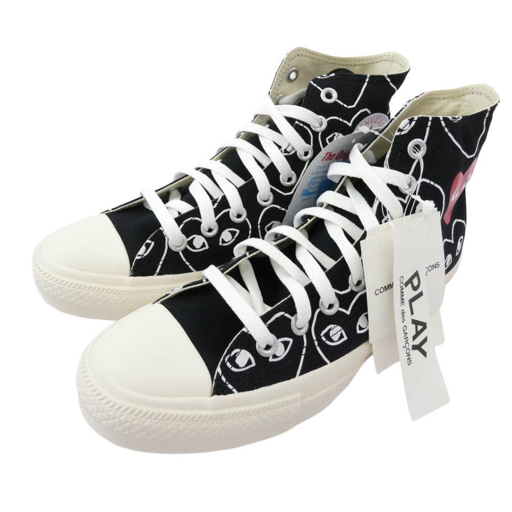 PLAY COMME des GARCONS プレイコムデギャルソン 1CL704 × Converse コンバース Chuck Taylor Hi Black チャックテイラー ハイカットスニーカー ブラック系 26cm【新古品】【未使用】【中古】
