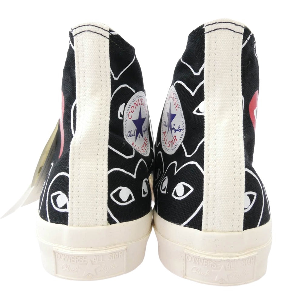 PLAY COMME des GARCONS プレイコムデギャルソン 1CL704 × Converse コンバース Chuck Taylor Hi Black チャックテイラー ハイカットスニーカー ブラック系 26cm【新古品】【未使用】【中古】