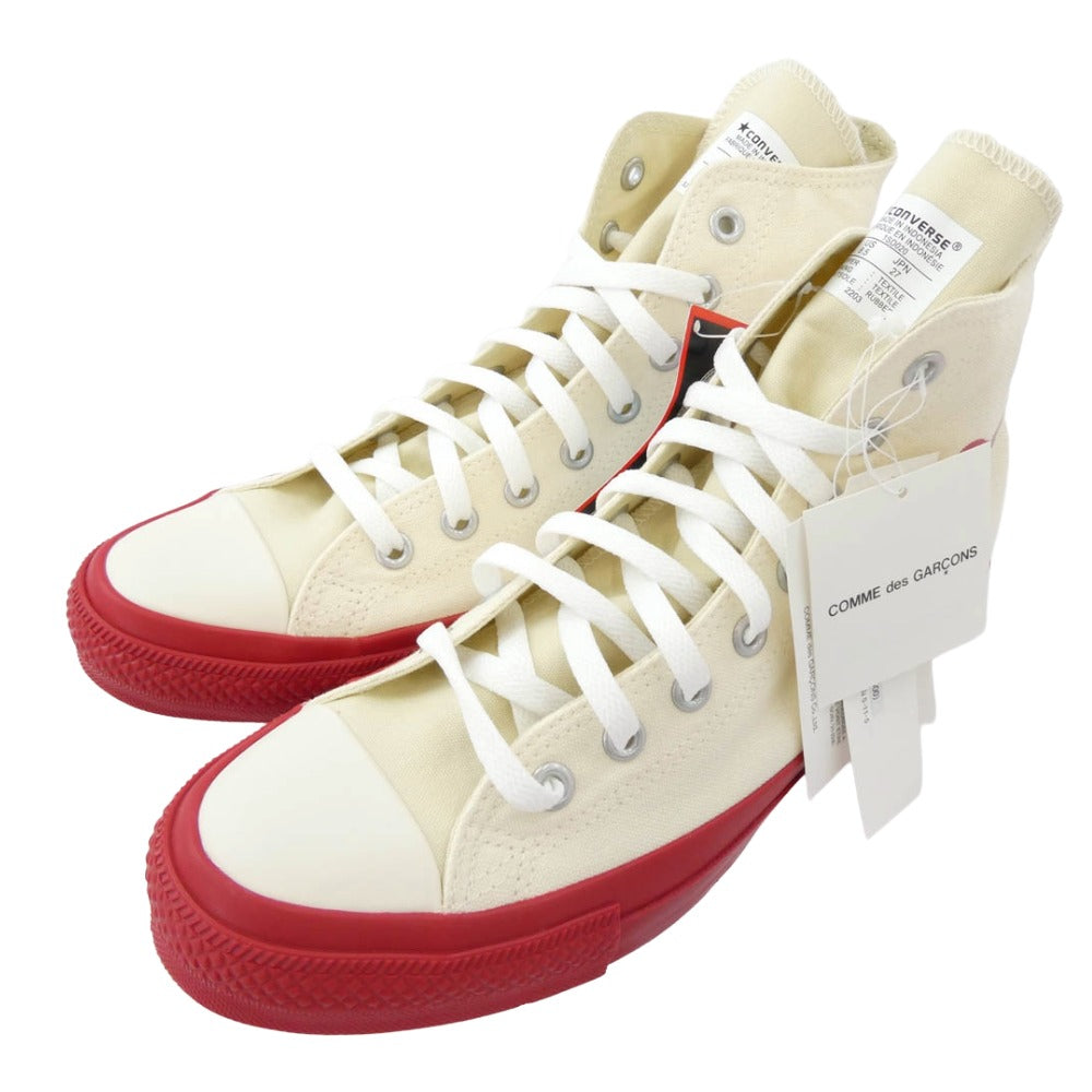 PLAY COMME des GARCONS プレイコムデギャルソン 1CL704 × Converse コンバース Chuck Taylor Hi Black チャックテイラー ハイカットスニーカー ホワイト系 27cm【新古品】【未使用】【中古】