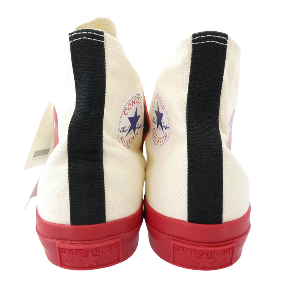 PLAY COMME des GARCONS プレイコムデギャルソン 1CL704 × Converse コンバース Chuck Taylor Hi Black チャックテイラー ハイカットスニーカー ホワイト系 27cm【新古品】【未使用】【中古】