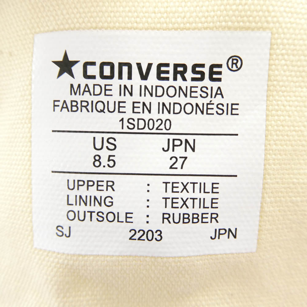 PLAY COMME des GARCONS プレイコムデギャルソン 1CL704 × Converse コンバース Chuck Taylor Hi Black チャックテイラー ハイカットスニーカー ホワイト系 27cm【新古品】【未使用】【中古】