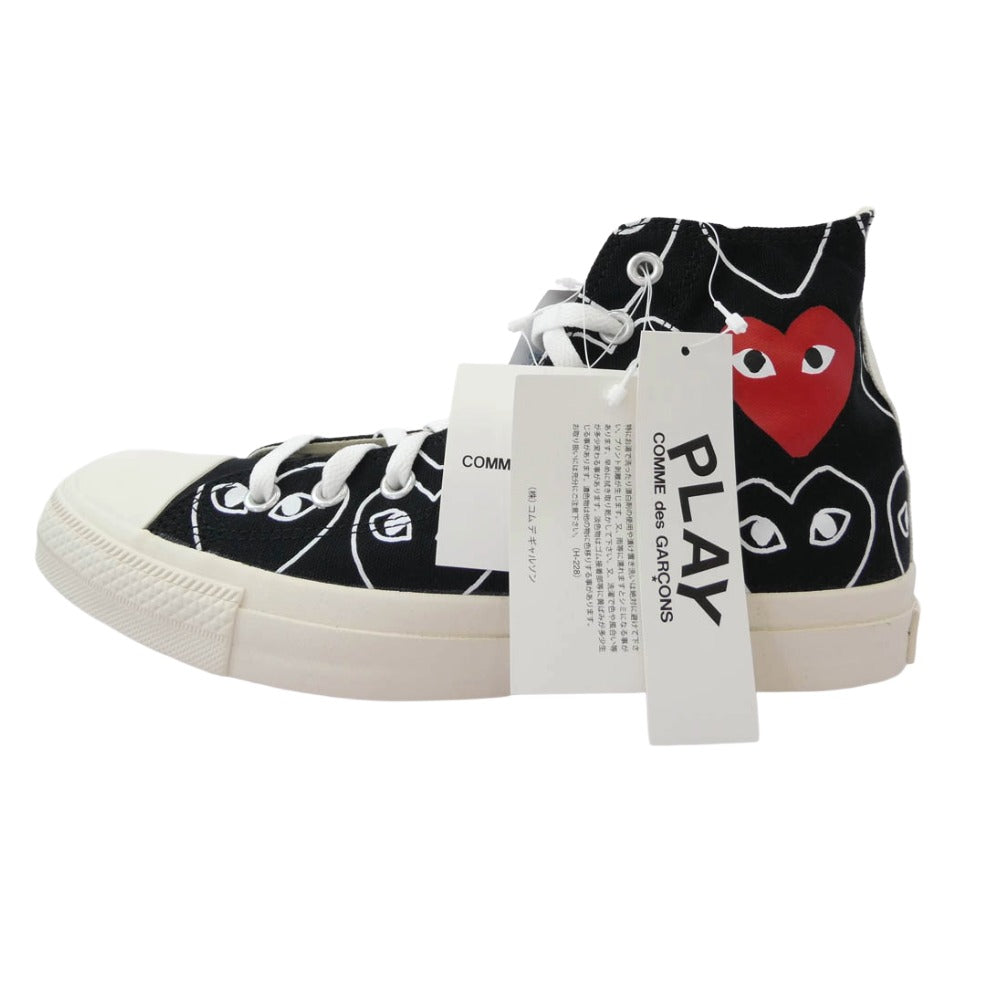 PLAY COMME des GARCONS プレイコムデギャルソン × Converse コンバース Chuck Taylor Hi White チャックテイラー ハイカットスニーカー ブラック系 27cm【新古品】【未使用】【中古】