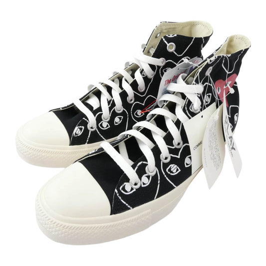 PLAY COMME des GARCONS プレイコムデギャルソン × Converse コンバース Chuck Taylor Hi White チャックテイラー ハイカットスニーカー ブラック系 27cm【新古品】【未使用】【中古】